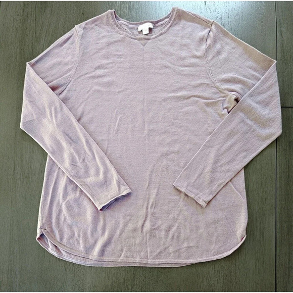 J. Jill Sweaters - J. Jill 100% Merino Wool Knit Sweater Lilac Lightweight Pulover Size Large.